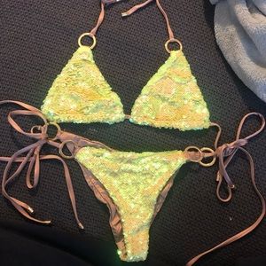 NWOT Beach bunny siren bikini sequins
